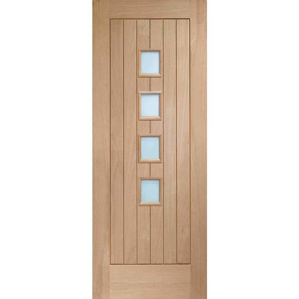 Bespoke Contemporary Suffolk Oak 4L Glazed Single Frameless Pocket Door - Clear Glass