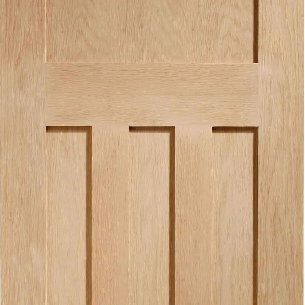 Bespoke DX 1930'S Oak Panel Single Frameless Pocket Door - Prefinished