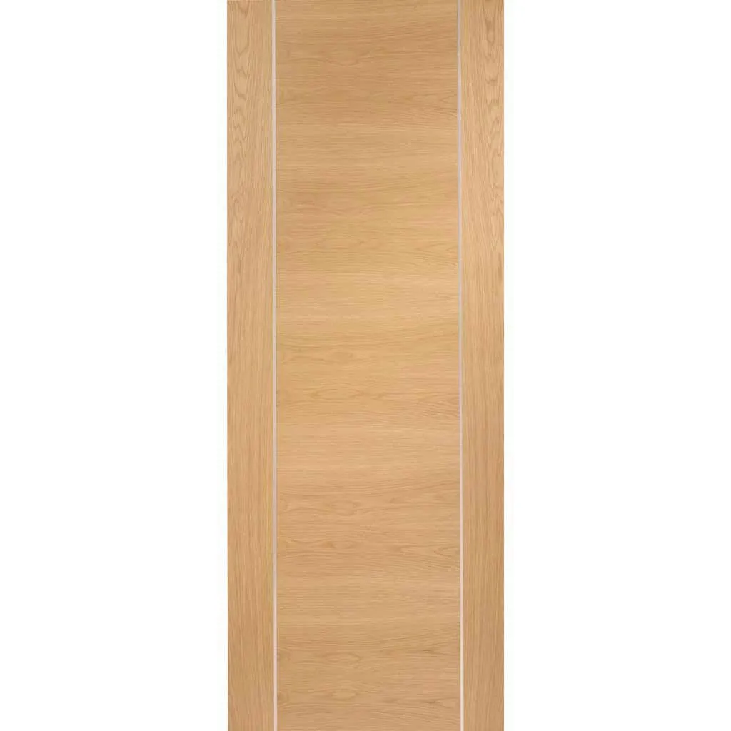 Bespoke Forli Oak Flush 3 Door Maximal Wardrobe and Frame Kit - Aluminium Inlay - Prefinished