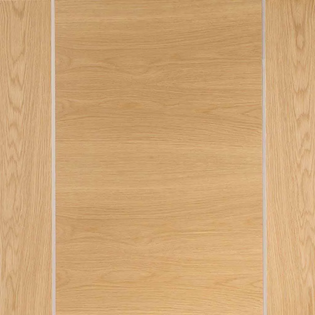 Bespoke Forli Oak Flush 3 Door Maximal Wardrobe and Frame Kit - Aluminium Inlay - Prefinished