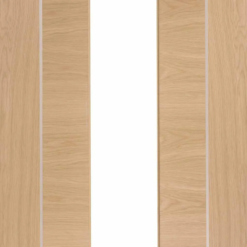 Bespoke Forli Oak Glazed 4 Door Maximal Wardrobe and Frame Kit - Aluminium Inlay - Prefinished