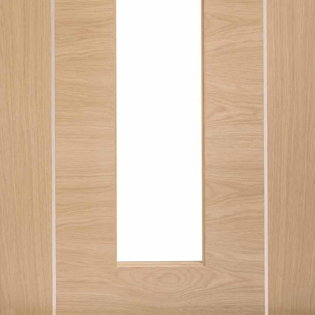 Bespoke Forli Oak Glazed 4 Door Maximal Wardrobe and Frame Kit - Aluminium Inlay - Prefinished