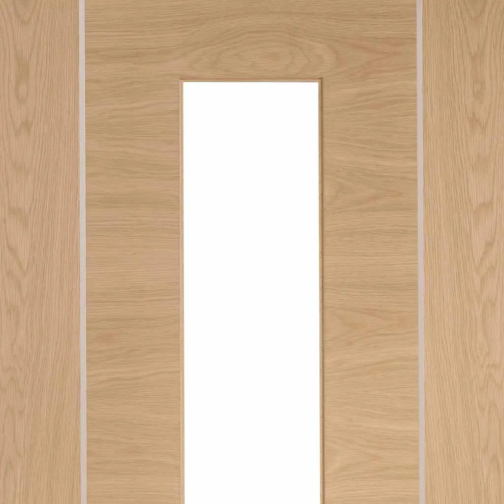 Bespoke Forli Oak Glazed 4 Door Maximal Wardrobe and Frame Kit - Aluminium Inlay - Prefinished