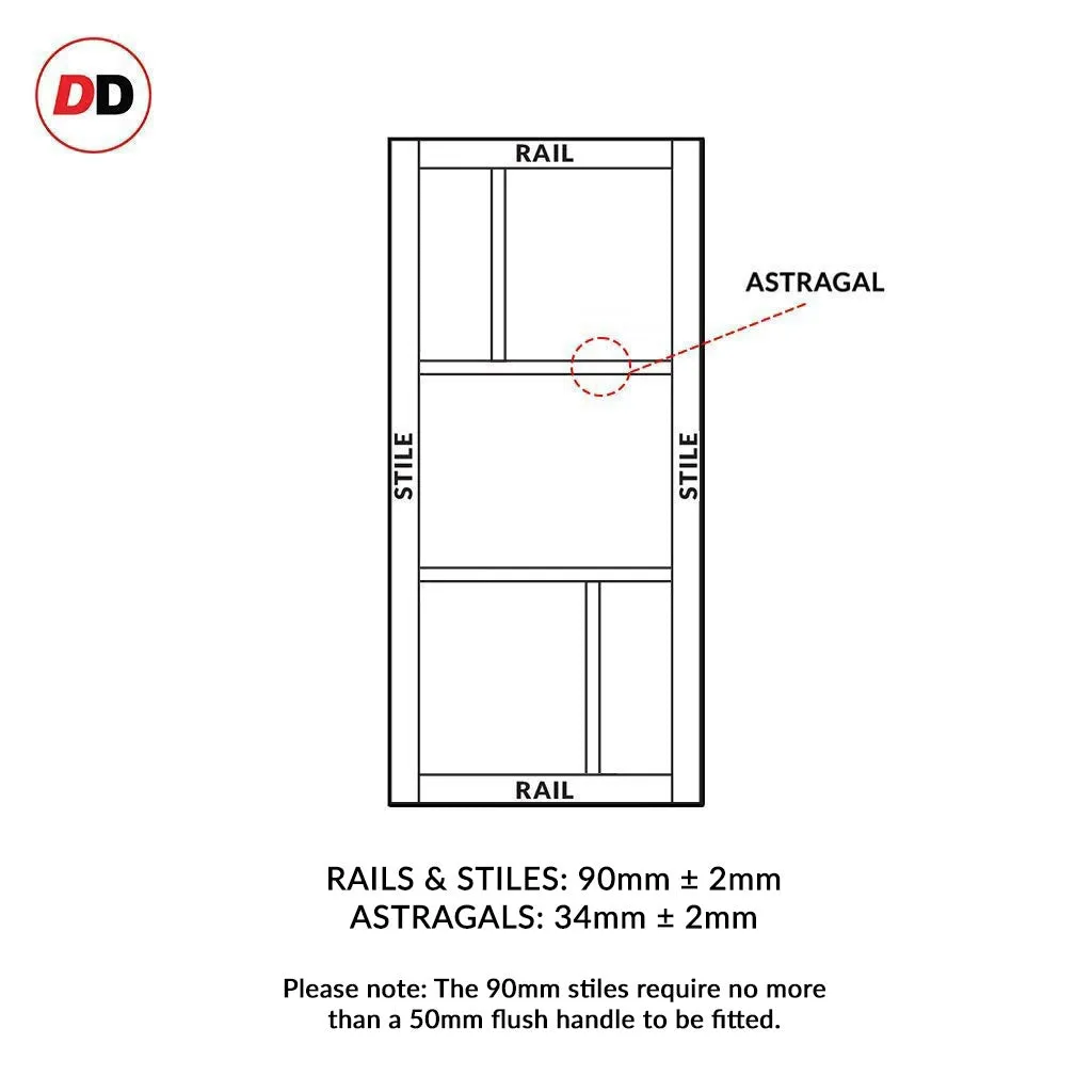 Bespoke Handmade Eco-Urban® Arran 5 Panel Double Evokit Pocket Door DD6432 - Colour Options