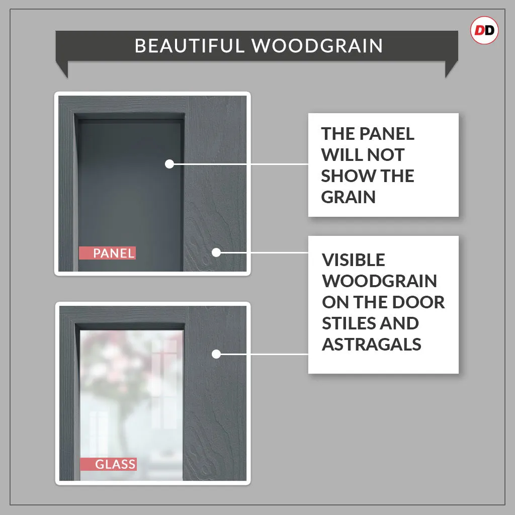 Bespoke Handmade Eco-Urban® Avenue 2 Pane 1 Panel Double Evokit Pocket Door DD6410SG Frosted Glass - Colour Options