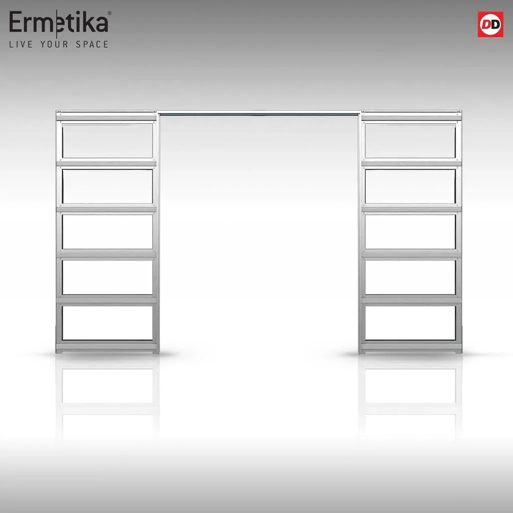 Bespoke Handmade Eco-Urban® Avenue 2 Pane 1 Panel Double Evokit Pocket Door DD6410SG Frosted Glass - Colour Options