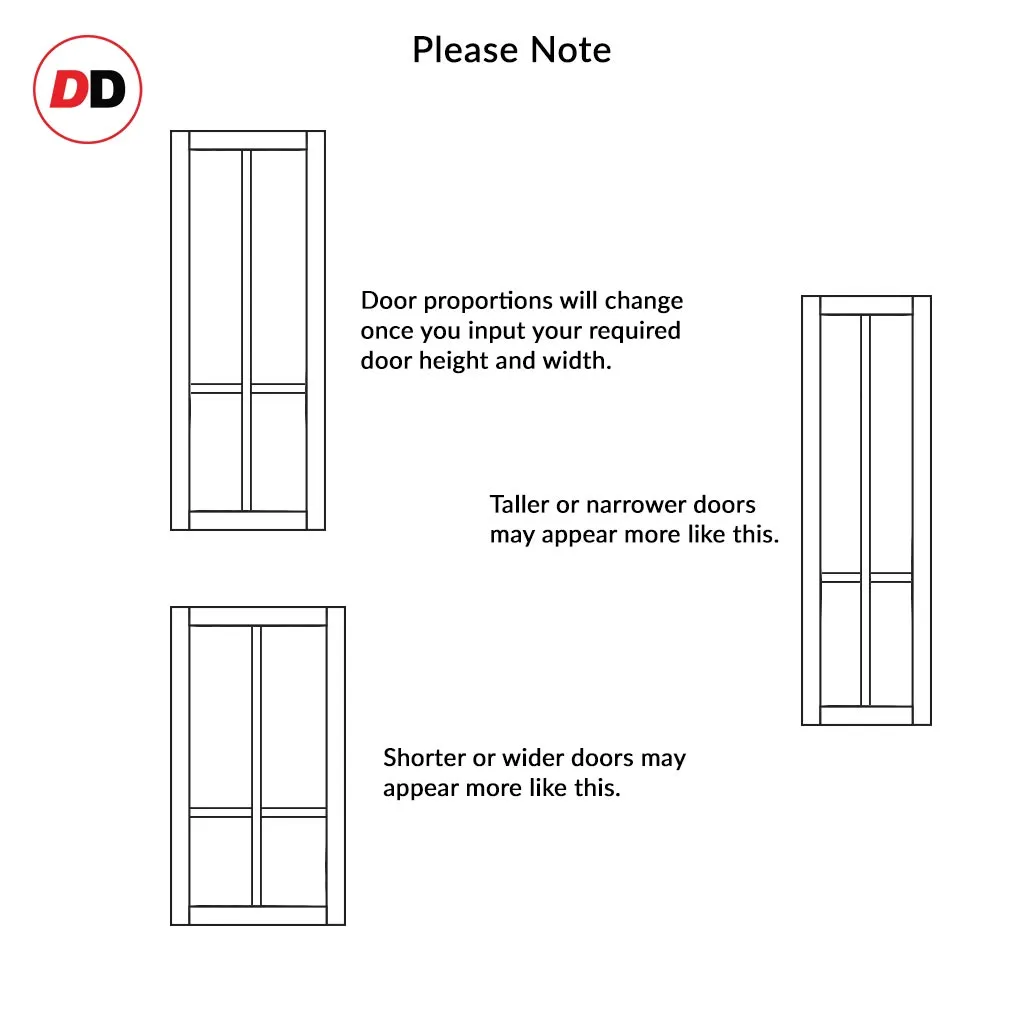 Bespoke Handmade Eco-Urban® Bronx 4 Pane Double Absolute Evokit Pocket Door DD6315SG - Frosted Glass - Colour Options