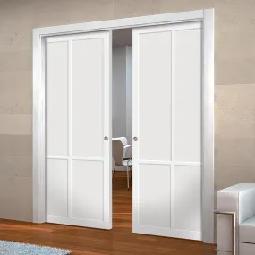 Bespoke Handmade Eco-Urban® Bronx 4 Panel Double Evokit Pocket Door DD6315 - Colour Options