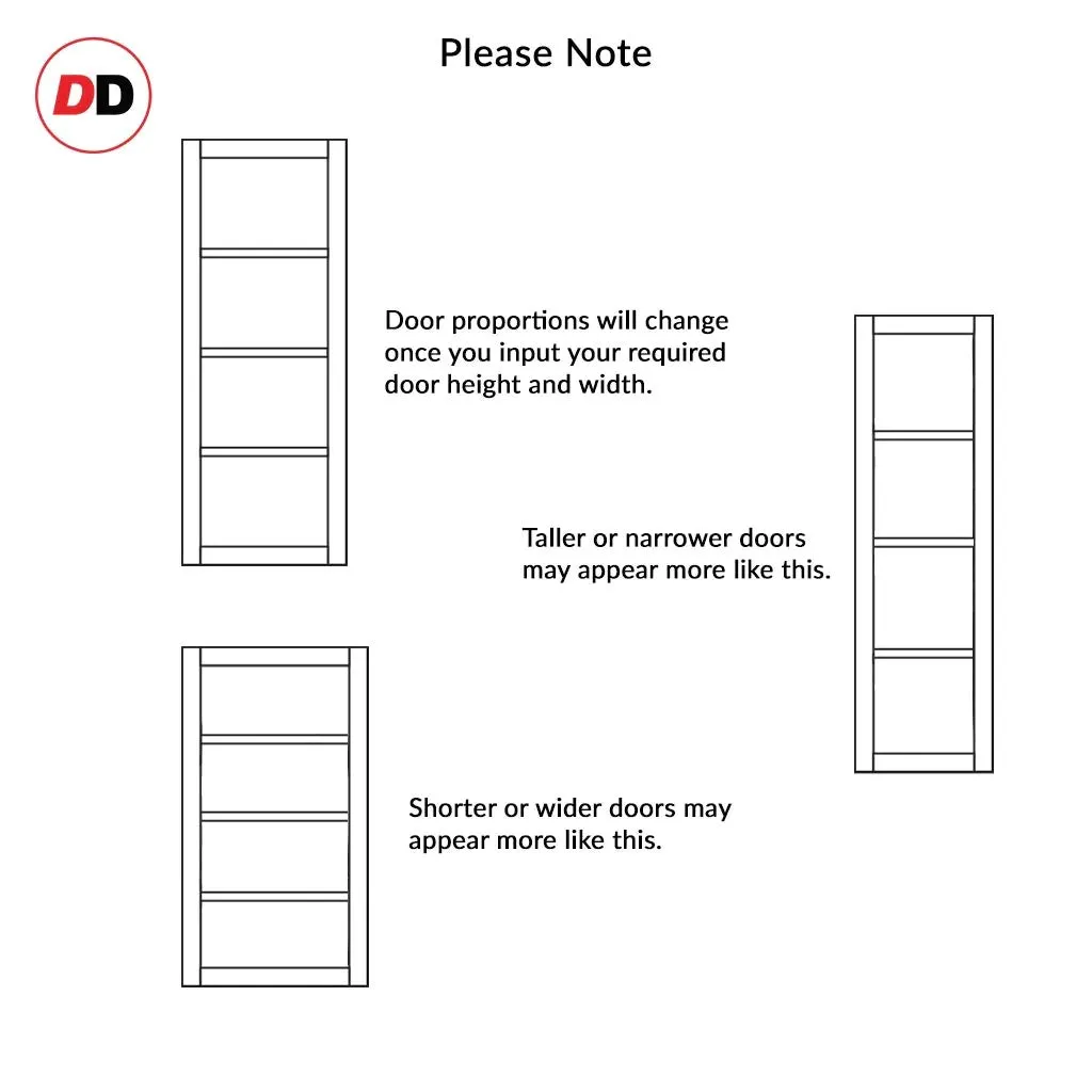 Bespoke Handmade Eco-Urban® Brooklyn 4 Pane Double Absolute Evokit Pocket Door DD6308G - Clear Glass - Colour Options