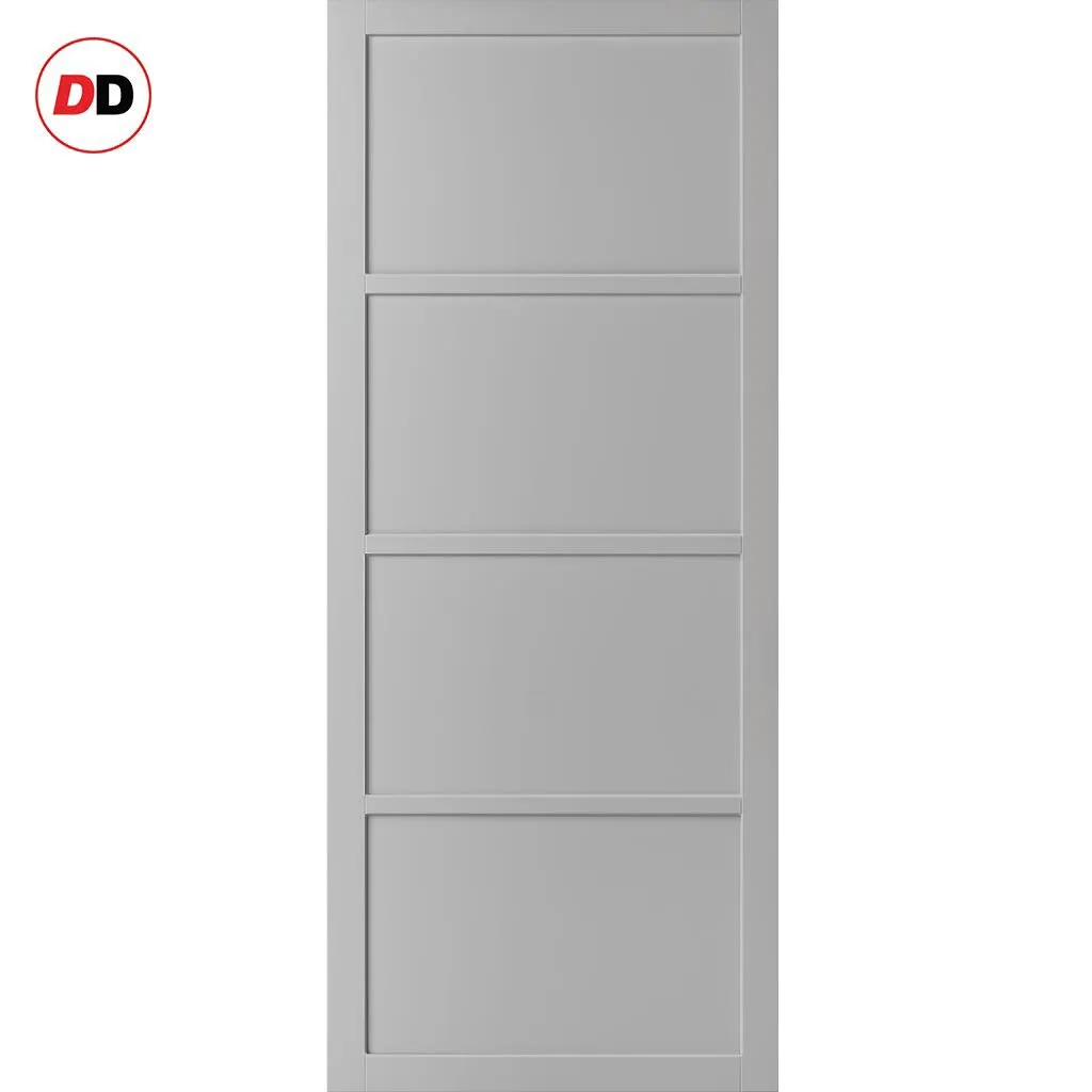 Bespoke Handmade Eco-Urban® Brooklyn 4 Panel Double Absolute Evokit Pocket Door DD6307 - Colour Options