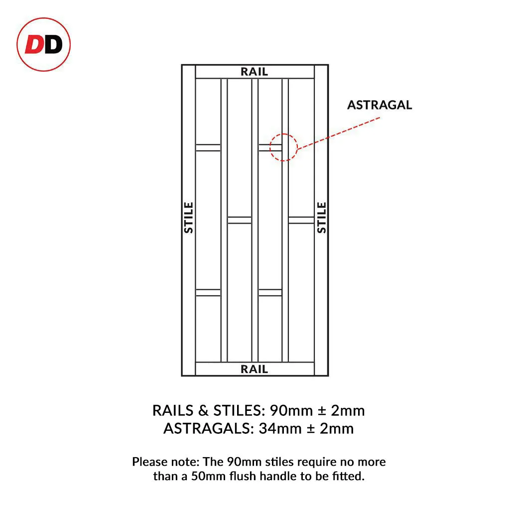 Bespoke Handmade Eco-Urban® Caledonia 10 Panel Single Evokit Pocket Door DD6433 - Colour Options