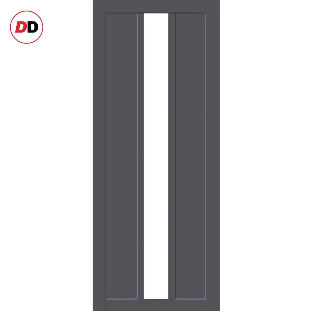 Bespoke Handmade Eco-Urban® Cornwall 1 Pane 2 Panel Double Evokit Pocket Door DD6404G Clear Glass - Colour Options