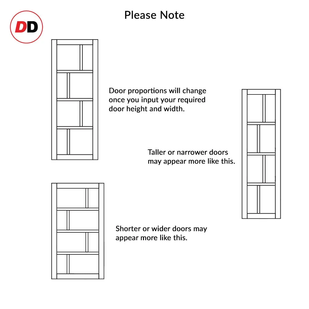 Bespoke Handmade Eco-Urban® Cusco 4 Pane 4 Panel Double Absolute Evokit Pocket Door DD6416SG Frosted Glass - Colour Options