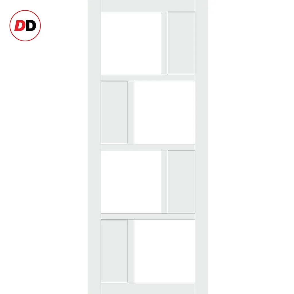 Bespoke Handmade Eco-Urban® Cusco 4 Pane 4 Panel Double Absolute Evokit Pocket Door DD6416SG Frosted Glass - Colour Options