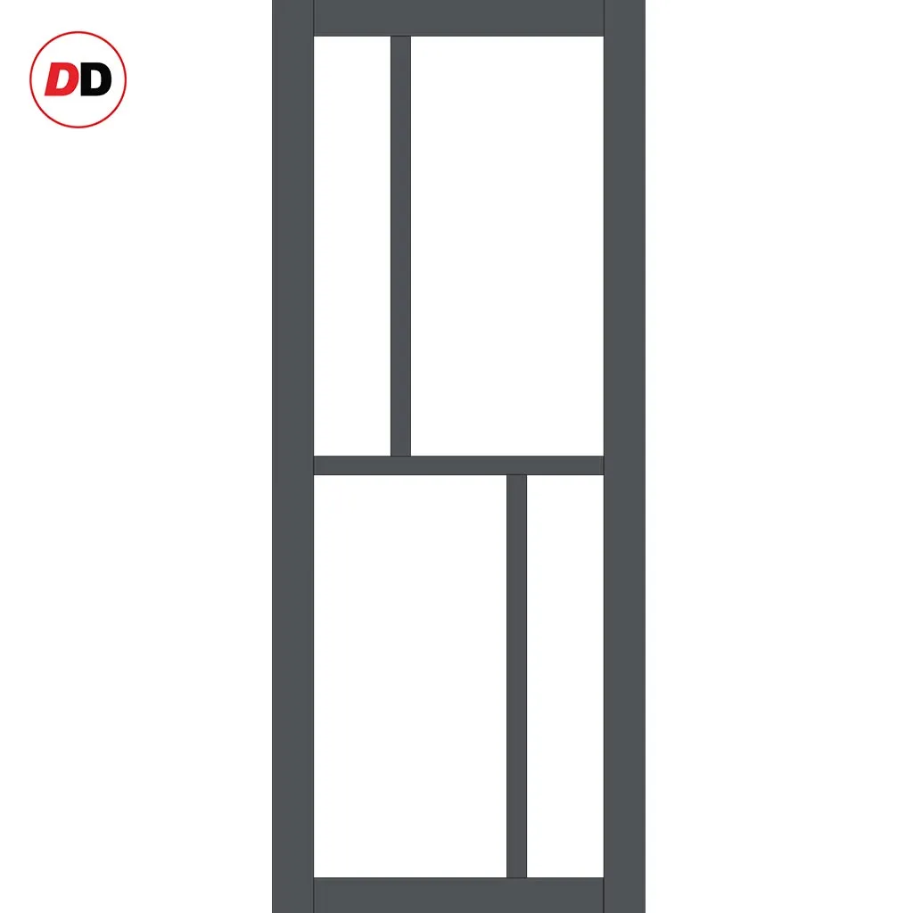 Bespoke Handmade Eco-Urban® Hampton 4 Pane Single Evokit Pocket Door DD6413SG Frosted Glass - Colour Options