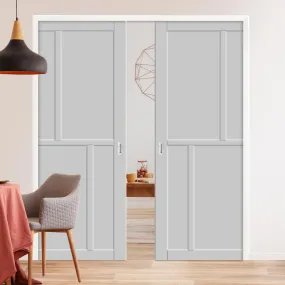 Bespoke Handmade Eco-Urban® Hampton 4 Panel Double Evokit Pocket Door DD6413 - Colour Options