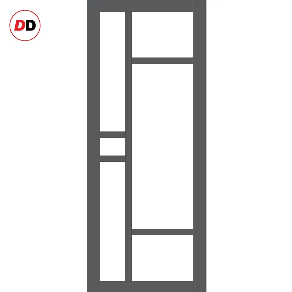 Bespoke Handmade Eco-Urban® Isla 6 Pane Double Absolute Evokit Pocket Door DD6429G Clear Glass - Colour Options