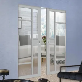 Bespoke Handmade Eco-Urban® Jura 5 Pane 1 Panel Double Absolute Evokit Pocket Door DD6431G Clear Glass - Colour Options