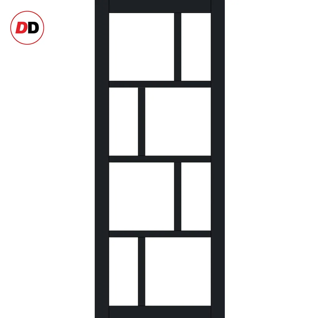 Bespoke Handmade Eco-Urban® Kochi 8 Pane Single Absolute Evokit Pocket Door DD6415G Clear Glass - Colour Options