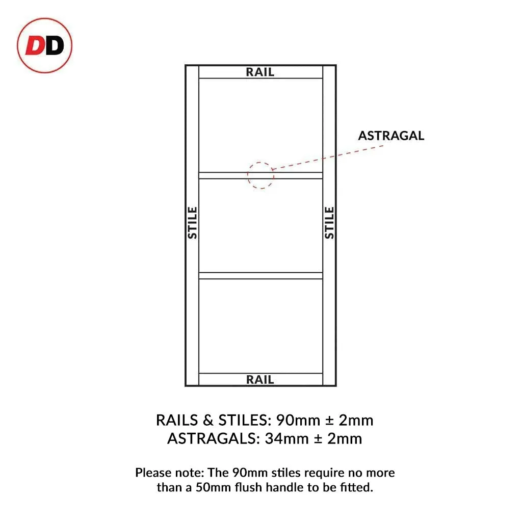 Bespoke Handmade Eco-Urban® Manchester 3 Panel Single Evokit Pocket Door DD6305 - Colour Options