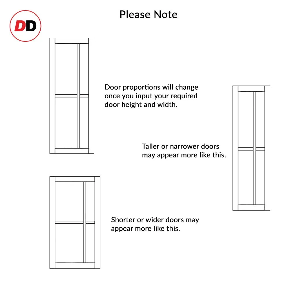 Bespoke Handmade Eco-Urban® Marfa 4 Pane Double Evokit Pocket Door DD6313G - Clear Glass - Colour Options