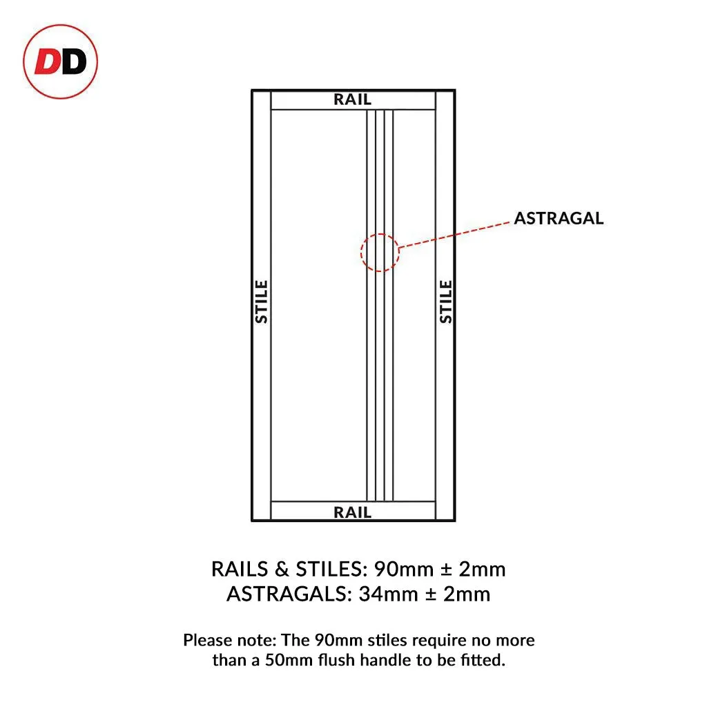 Bespoke Handmade Eco-Urban® Melville 3 Panel Single Absolute Evokit Pocket Door DD6409 - Colour Options