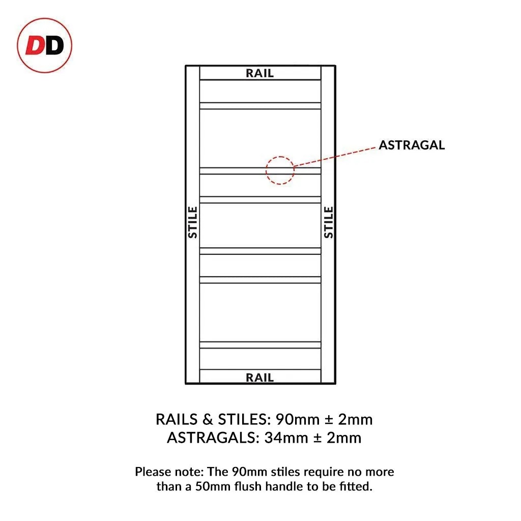 Bespoke Handmade Eco-Urban® Metropolitan 7 Panel Single Absolute Evokit Pocket Door DD6405 - Colour Options