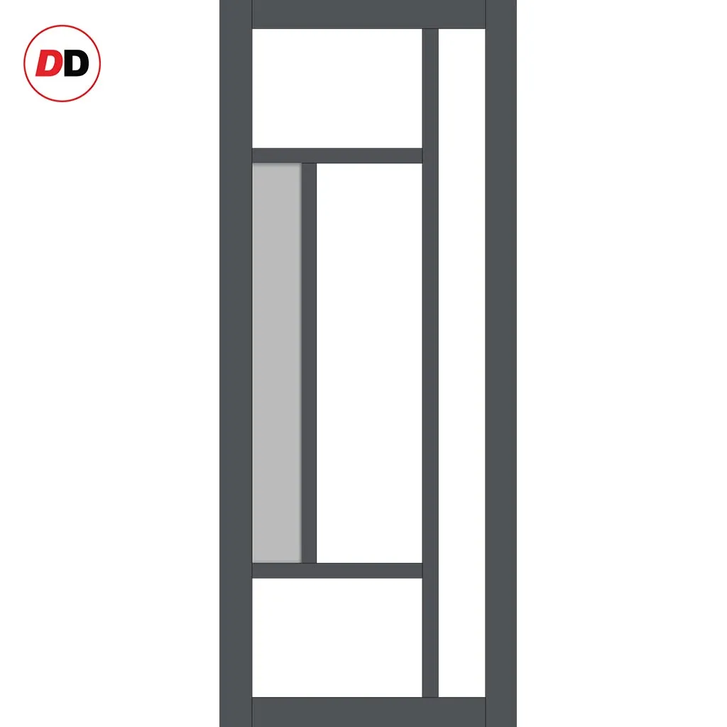 Bespoke Handmade Eco-Urban® Portobello 5 Pane Double Absolute Evokit Pocket Door DD6438G Clear Glass(1 FROSTED PANE) - Colour Options