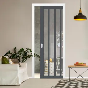 Bespoke Handmade Eco-Urban® Sintra 4 Pane Single Evokit Pocket Door DD6428G Clear Glass - Colour Options