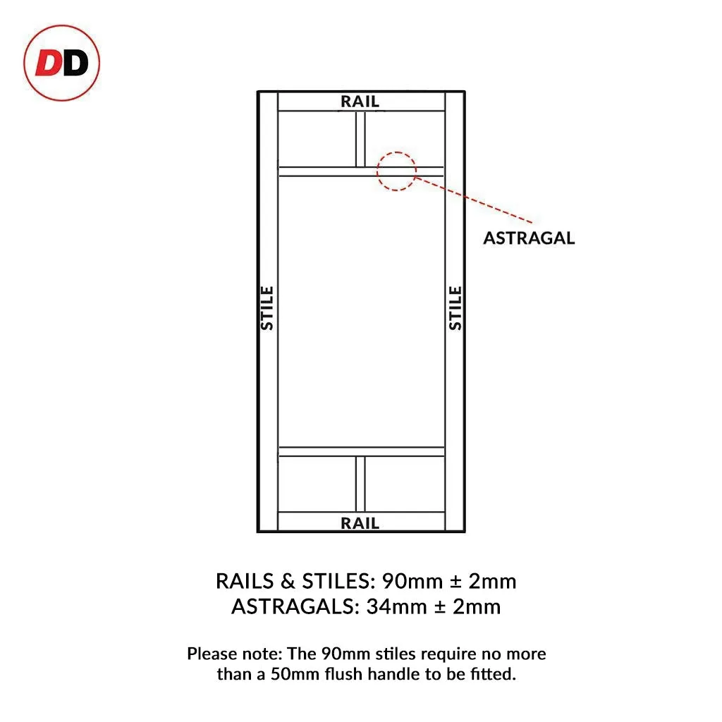 Bespoke Handmade Eco-Urban® Sydney 5 Panel Double Absolute Evokit Pocket Door DD6417 - Colour Options