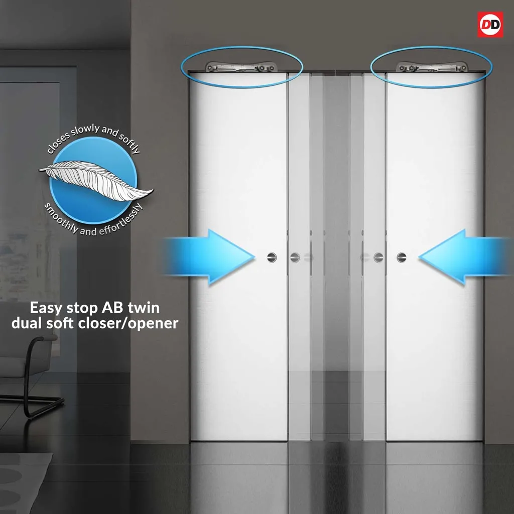 Bespoke Handmade Eco-Urban® Sydney 5 Panel Double Absolute Evokit Pocket Door DD6417 - Colour Options