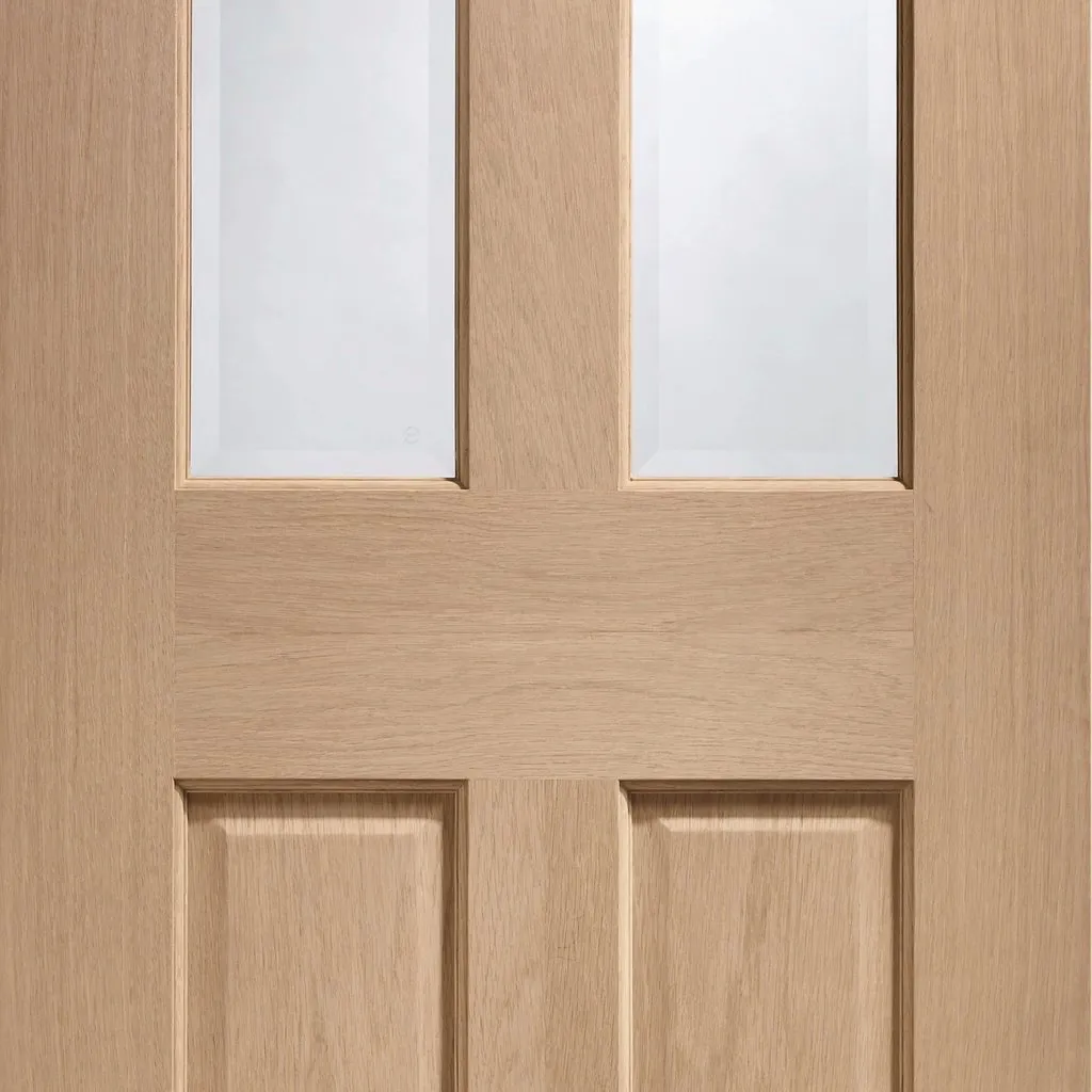 Bespoke Malton Oak Glazed Single Pocket Door - No Raised Mouldings - Prefinished