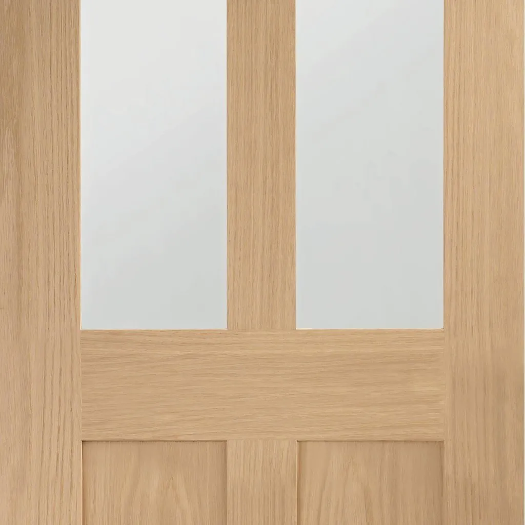 Bespoke Malton Oak Shaker 2P & 2L Glazed Double Pocket Door