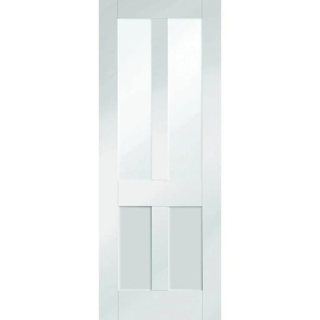 Bespoke Malton Shaker Glazed 3 Door Maximal Wardrobe and Frame Kit - White Primed