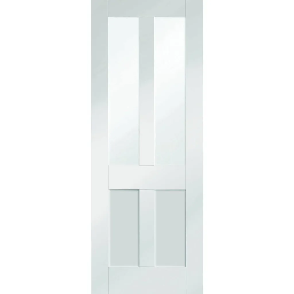 Bespoke Malton Shaker White Primed Glazed Single Frameless Pocket Door