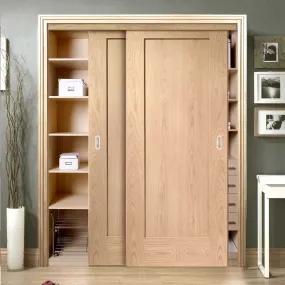 Bespoke P10 Oak 1 Panel 2 Door Maximal Wardrobe and Frame Kit