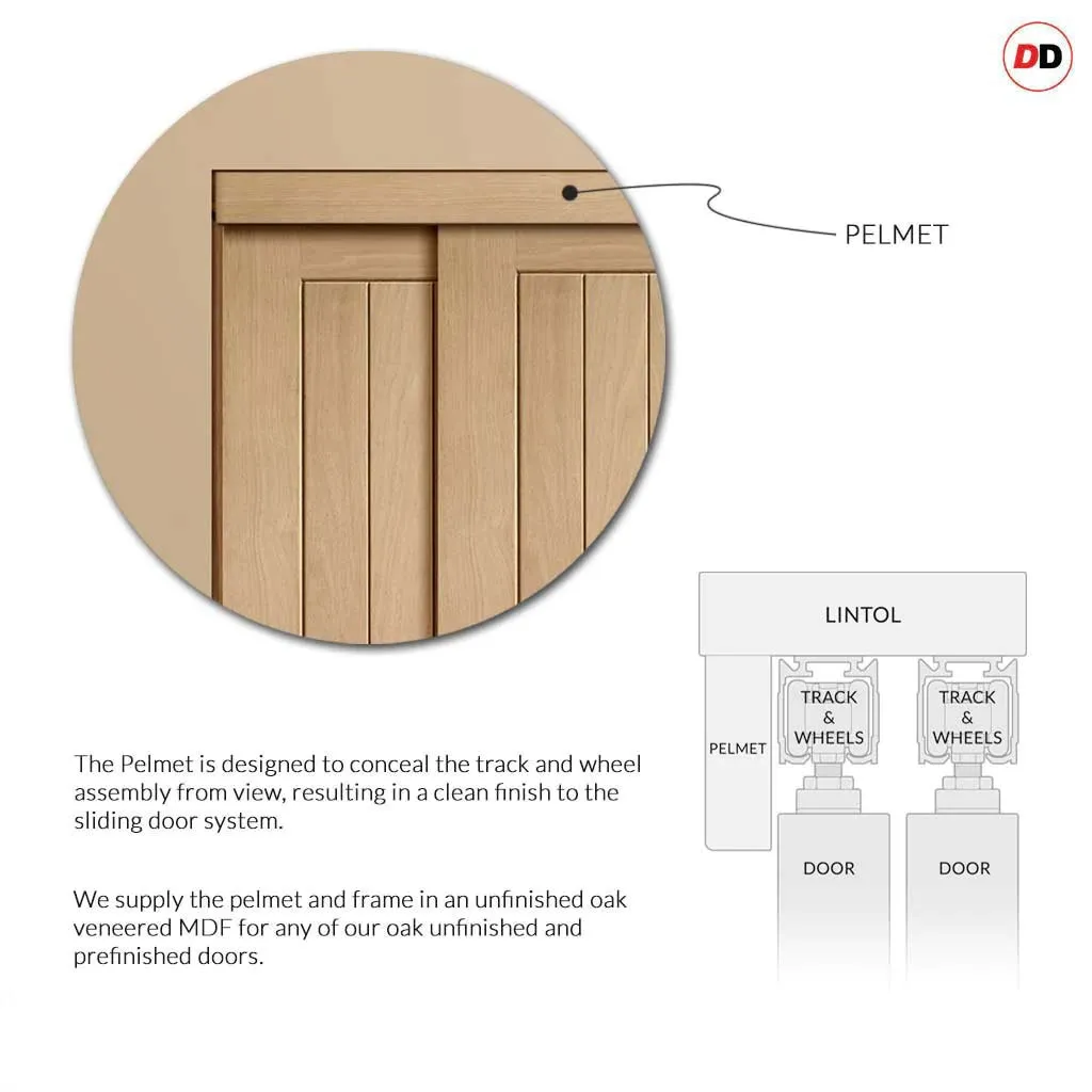 Bespoke Palermo Flush Oak 4 Door Maximal Wardrobe and Frame Kit