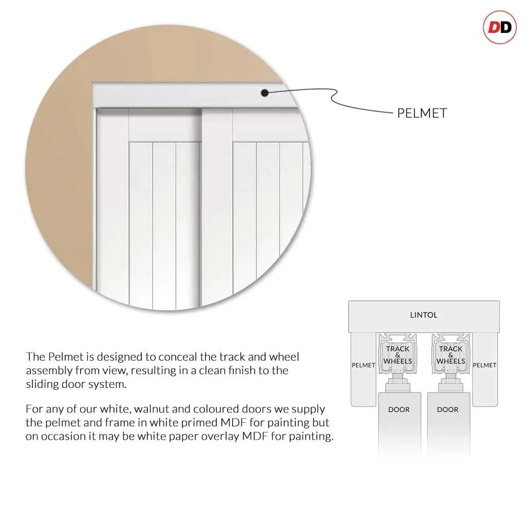 Bespoke Pass-Easi Altino Glazed - 4 Sliding Doors and Frame Kit - White Primed