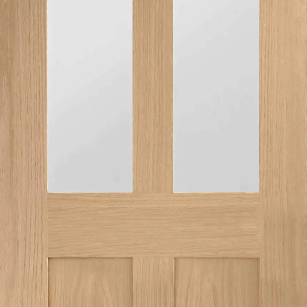 Bespoke Pass-Easi Malton Oak Shaker 2L Glazed - 4 Sliding Doors and Frame Kit