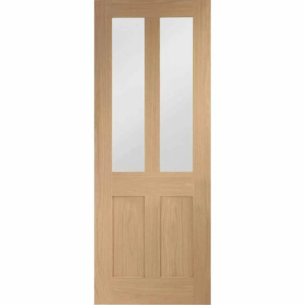 Bespoke Pass-Easi Malton Oak Shaker 2L Glazed - 4 Sliding Doors and Frame Kit