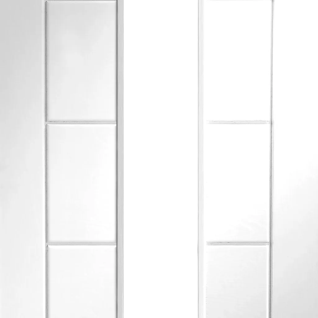 Bespoke Pass-Easi Palermo 1L Glazed - 2 Sliding Doors and Frame Kit - White Primed