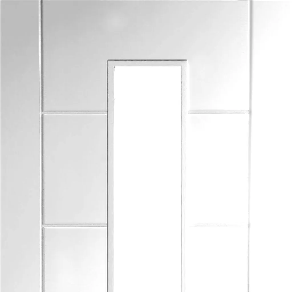 Bespoke Pass-Easi Palermo 1L Glazed - 2 Sliding Doors and Frame Kit - White Primed