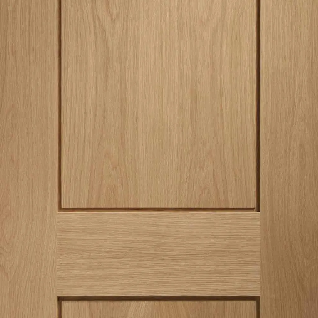 Bespoke Pass-Easi Piacenza Oak 2 Panel Flush - 3 Sliding Doors and Frame Kit - Groove Design