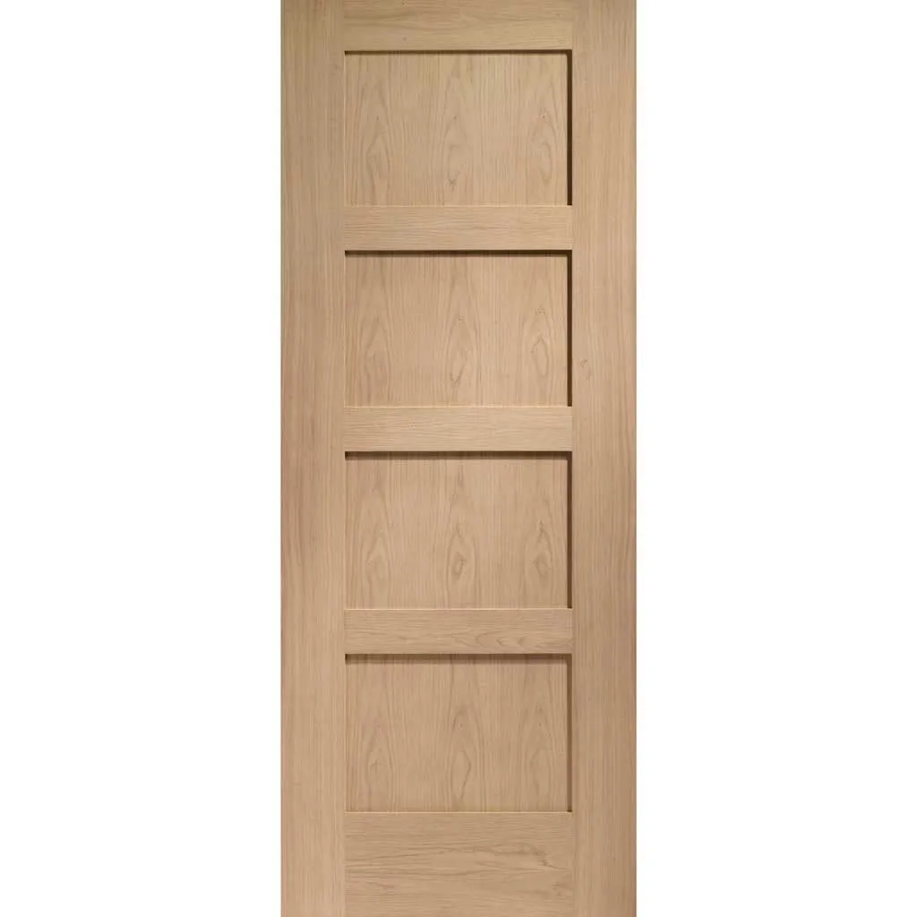 Bespoke Pass-Easi Shaker Oak 4 Panel - 4 Sliding Doors and Frame Kit