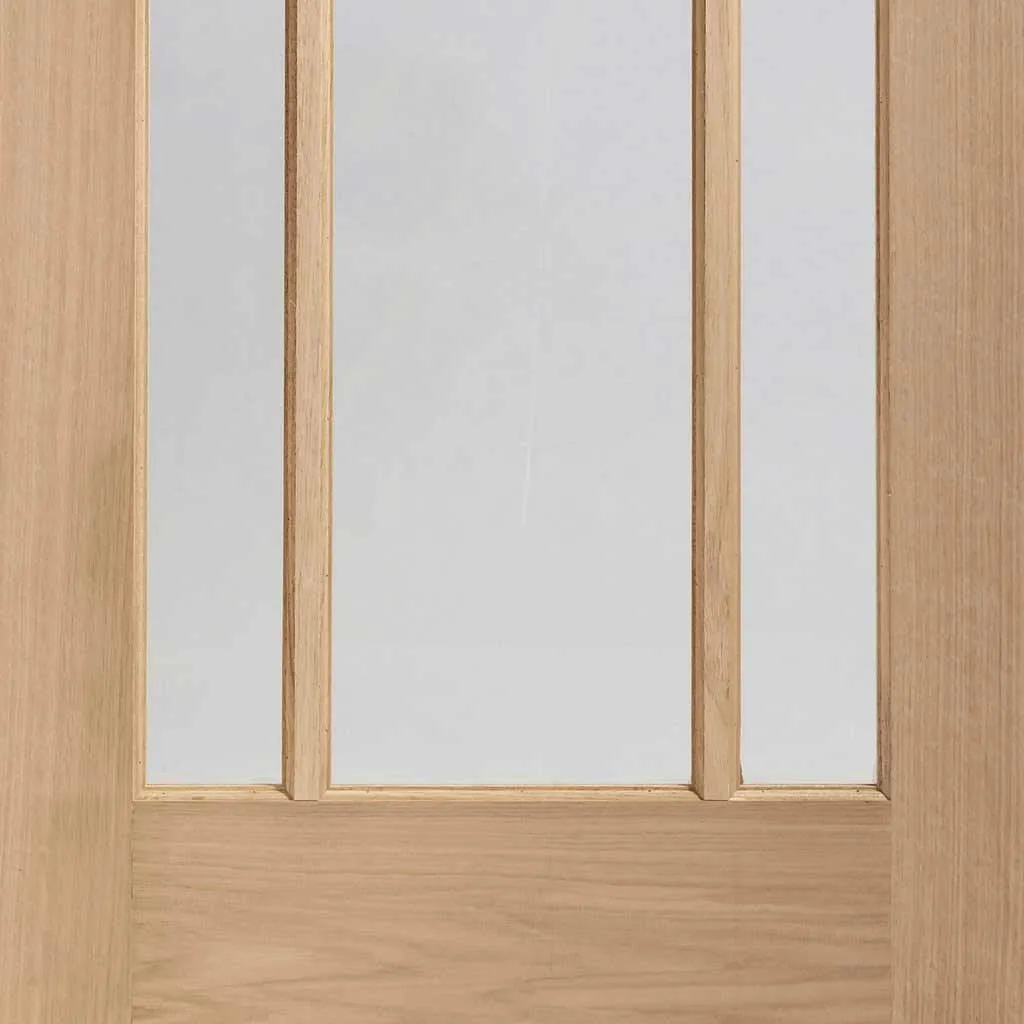 Bespoke Pass-Easi Worcester Oak 3 Pane - 2 Sliding Doors and Frame Kit - Prefinished