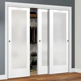 Bespoke Pattern 10 1 Pane Glazed 3 Door Maximal Wardrobe and Frame Kit - White Primed