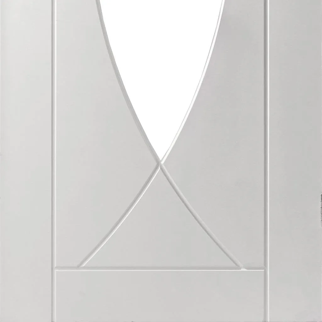 Bespoke Pesaro Glazed 2 Door Maximal Wardrobe and Frame Kit - White Primed - White Primed