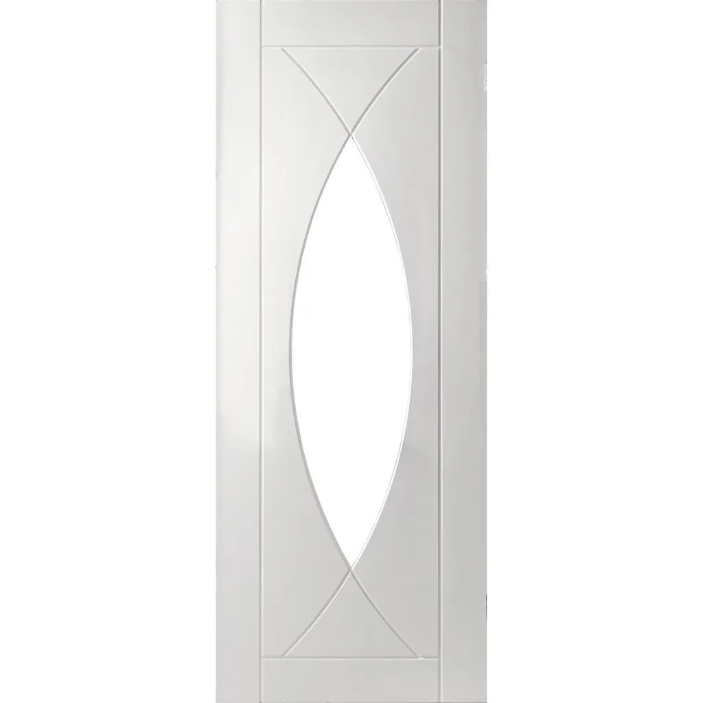 Bespoke Pesaro White Primed Glazed Single Pocket Door