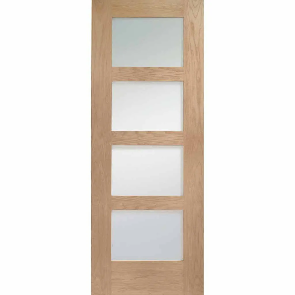 Bespoke Shaker Oak 4 Pane Glazed 4 Door Maximal Wardrobe and Frame Kit - Prefinished