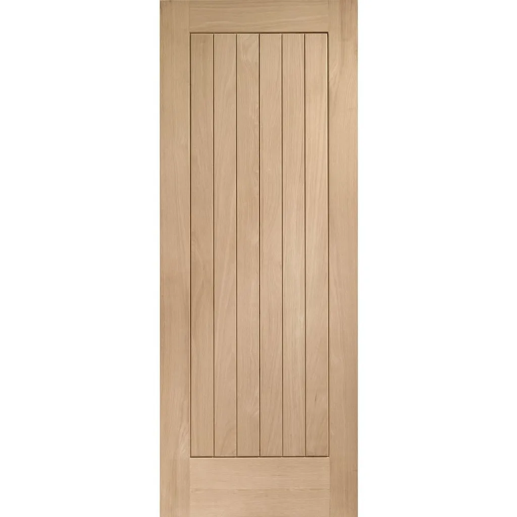 Bespoke Suffolk Oak Single Frameless Pocket Door - Vertical Lining